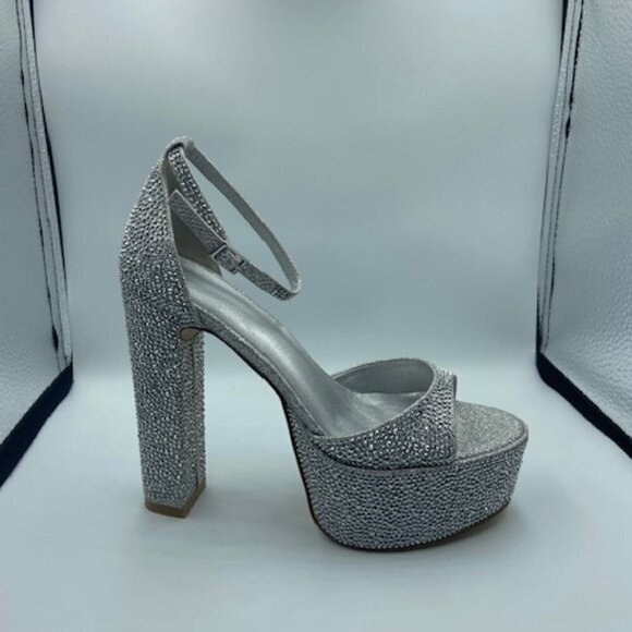 FIFSY Women Rhinestone Platform Chunky High Heels Sandals Open Toe Ankle… - Picture 5 of 5